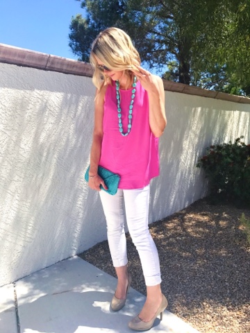 Pink top- Adding Color - Thrifty Wife Happy Life