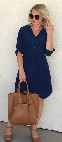 Thrifty Wife, Happy Life || Blue shirt dress || Teacher outfit