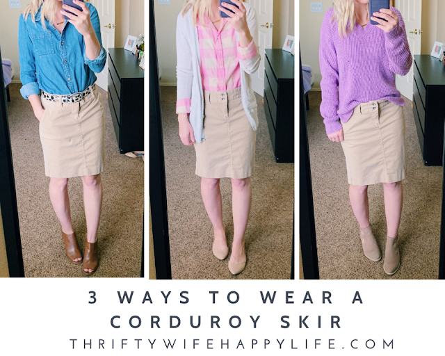 3 Ways to Wear a Corduroy Skirt