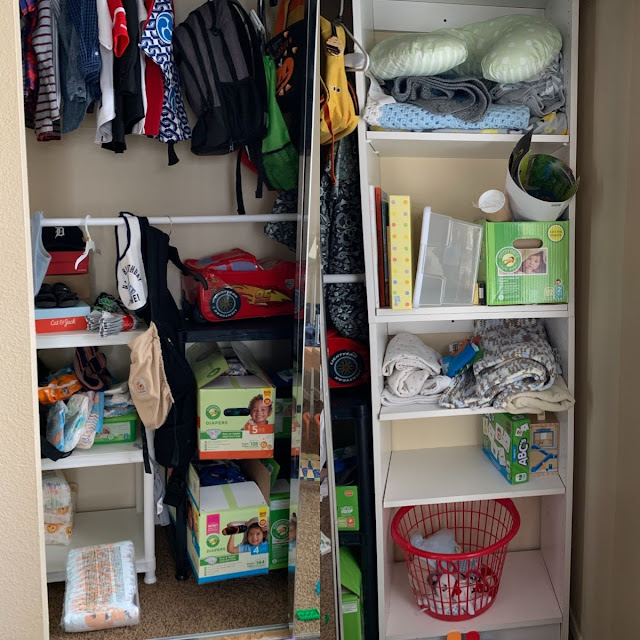 Budget-friendly toddler closet organizing ideas- Before