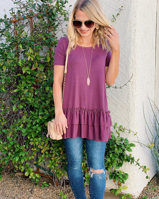 ruffle bottom tunic