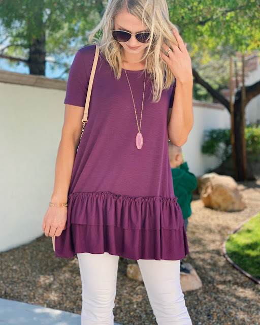 ruffle bottom tunic