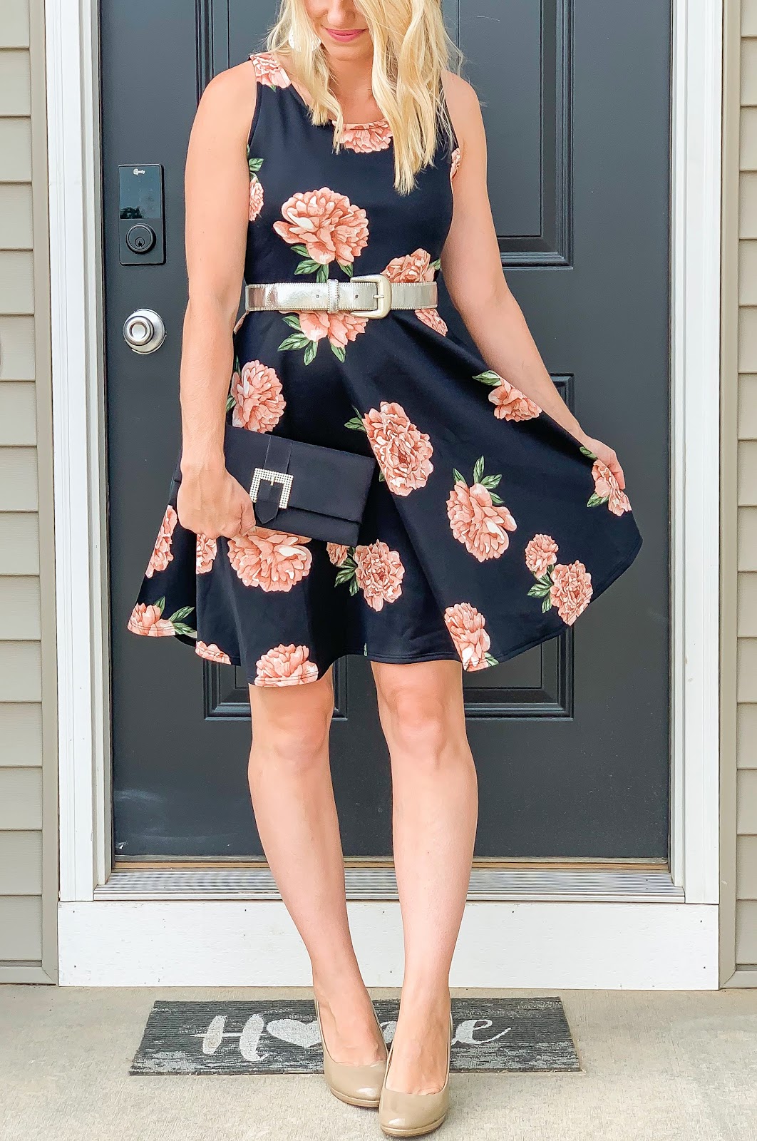 Floral fit and flare dress || Wedding guest dress