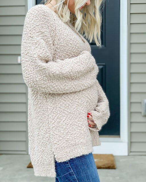 Before the Bump Style- Popcorn Knit Sweater from PinkBlush