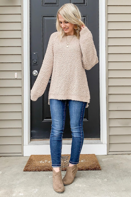 Before the Bump Style- Popcorn Knit Sweater from PinkBlush