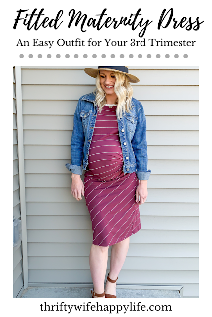 Fitted Maternity Dress- An Easy Outfit for Your 3rd Trimester