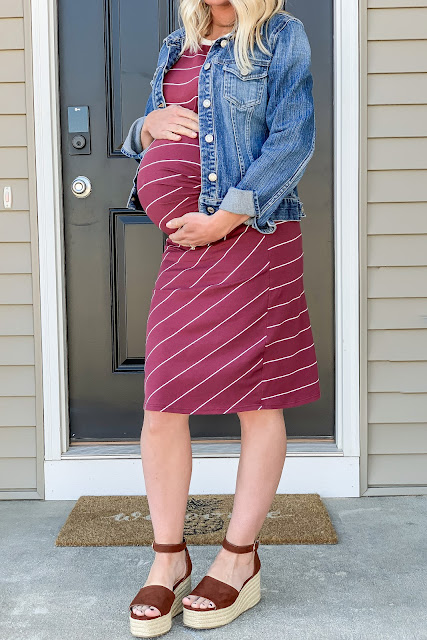 Fitted maternity dress for 3rd trimester