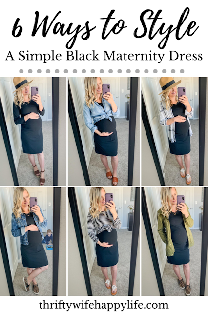 6 ways to style a simple black fitted maternity dress