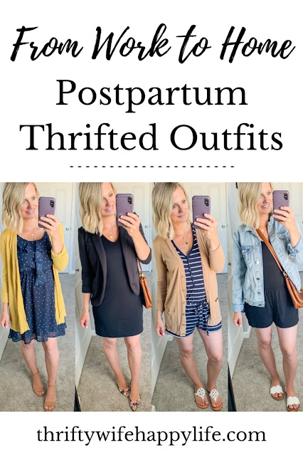 Thrifted postpartum outfits