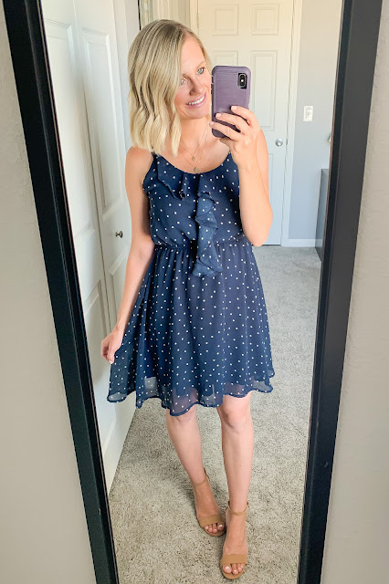 Navy polka dot dress