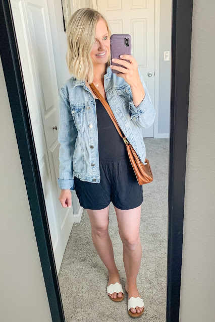Thrifted postpartum summer outfit