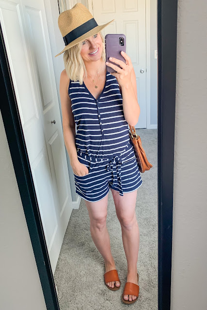 Thrifted postpartum summer outfit