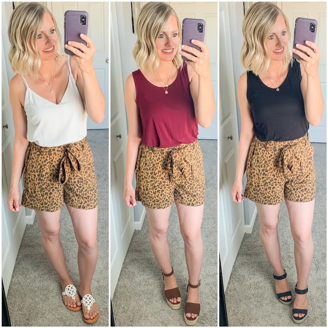3 ways to style leopard paper bag shorts