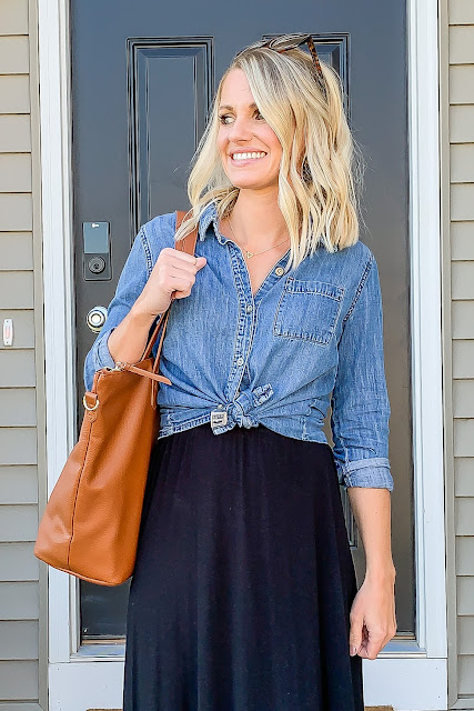 Cognac tote is the perfect fall wardrobe staple #cognactote #fall #wardrobestaple