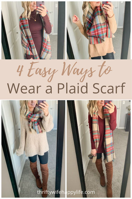 4 ways to wear a plaid scarf