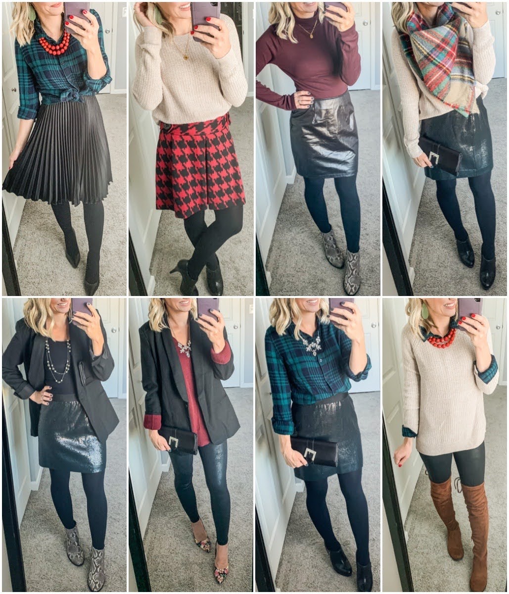 Two Holiday Party Outfit Ideas with Tights - Sydne Style