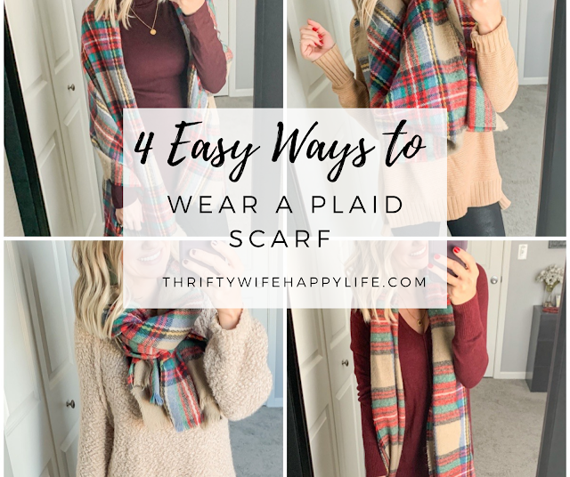 Easy ways to wear a plaid scarf