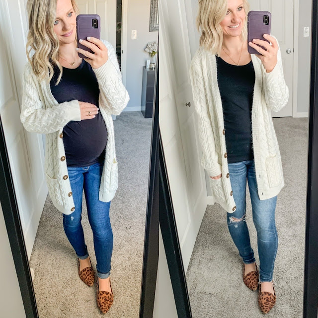 Maternity jeans outfit during and after pregnancy