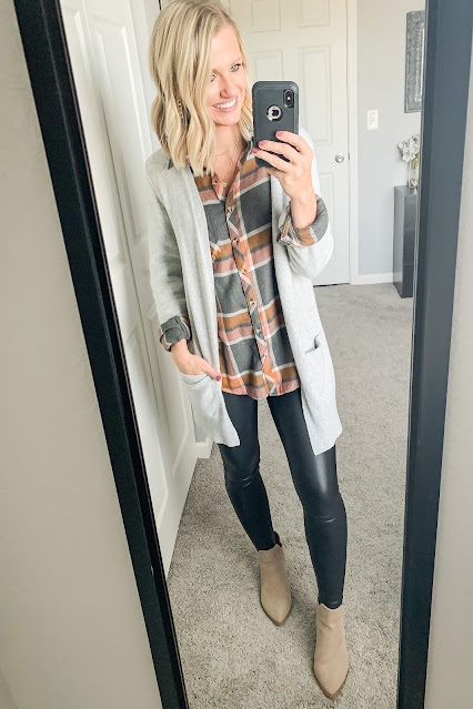 How to Wear Faux Leather Leggings - Thrifty Wife Happy Life