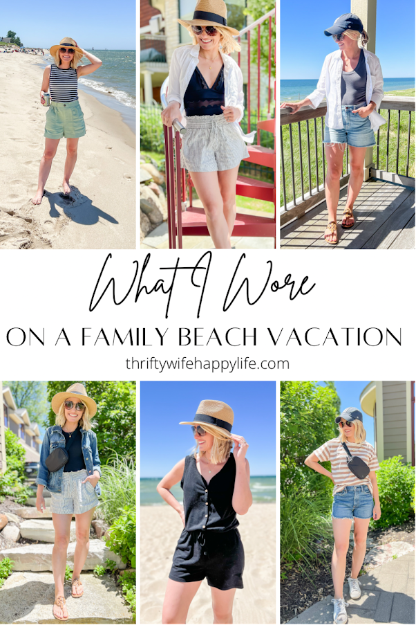 What I Wore: Family Beach Vacation to Lake Michigan - Thrifty Wife Happy  Life