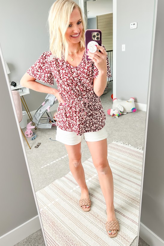 peplum top and shorts