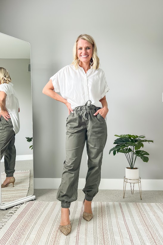 How to Wear Joggers as Workwear - Thrifty Wife Happy Life