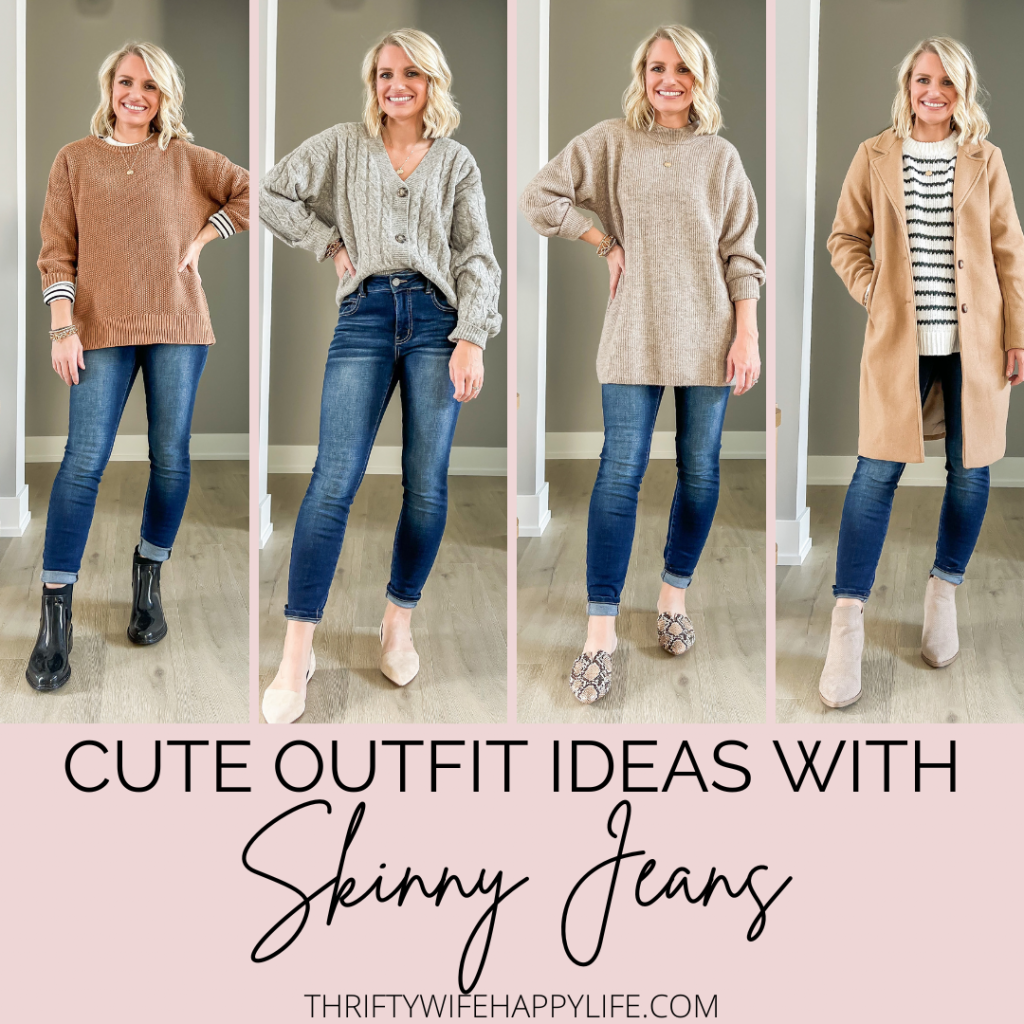 4 outfit ideas with skinny jeans