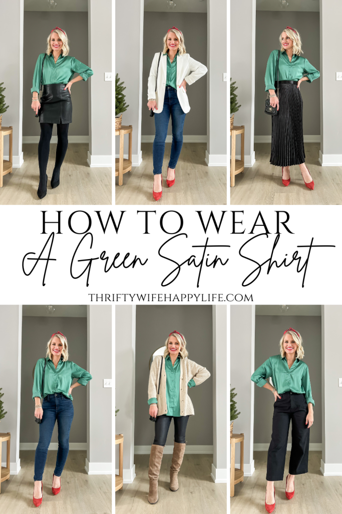 6 ways to wear a green satin shirt
