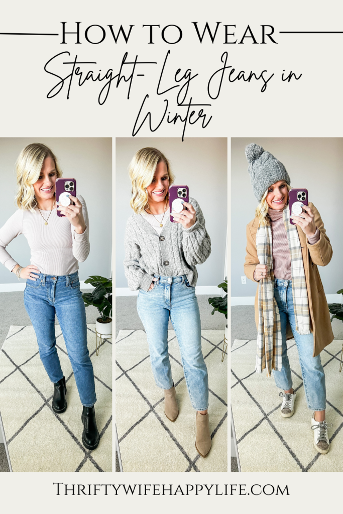 How to Wear Straight Leg Ankle Jeans in the Winter - Dressed for My Day