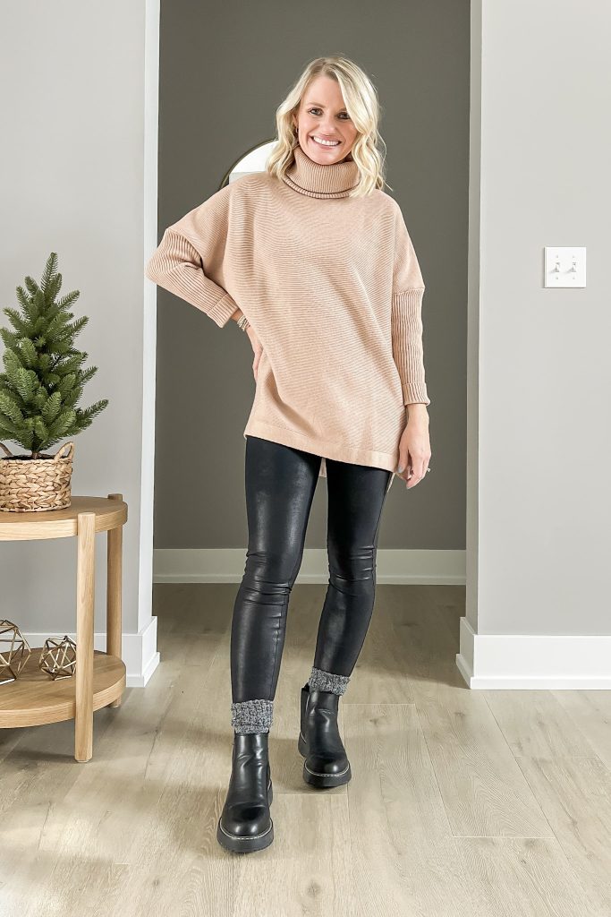 Leggings with socks and chelsea boots