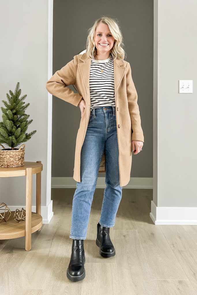 Straight-leg jeans with chelsea boots