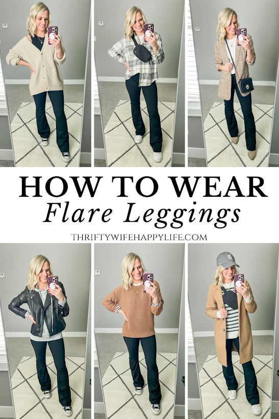 6 ways to wear flare leggings