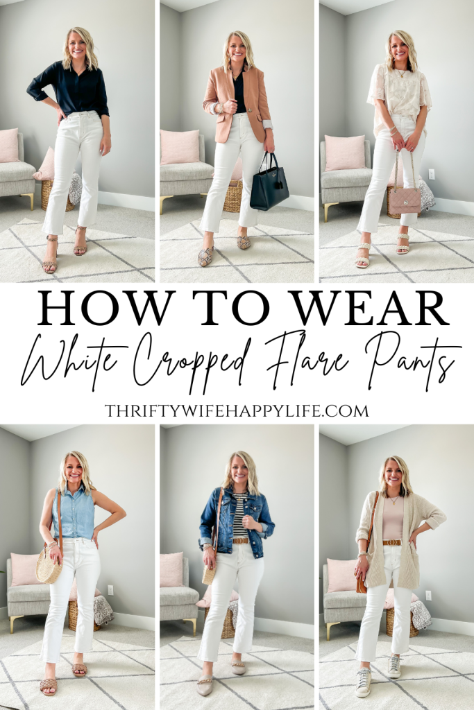 6 ways to wear white cropped flare pants