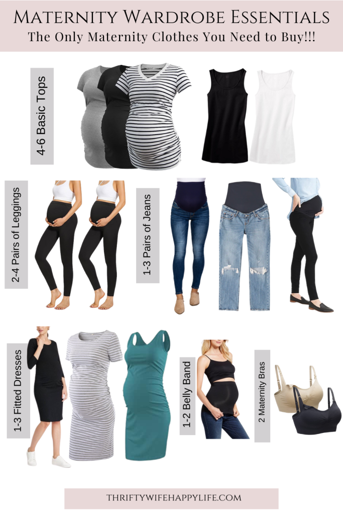 How to Build a Maternity Wardrobe on a Budget- What You Actually Need in  Your Maternity Wardrobe Capsule - Thrifty Wife Happy Life