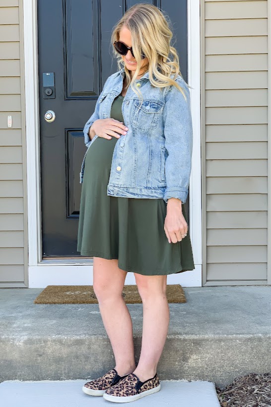 Non- maternity flowy dress worn during my 3rd trimester