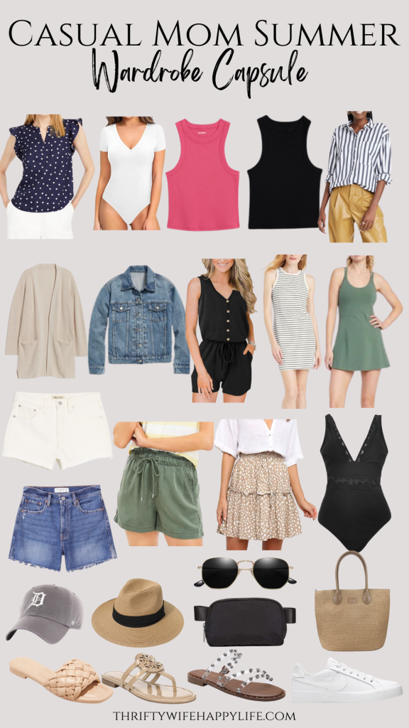 Mom-friendly wardrobe capsule for summer. 