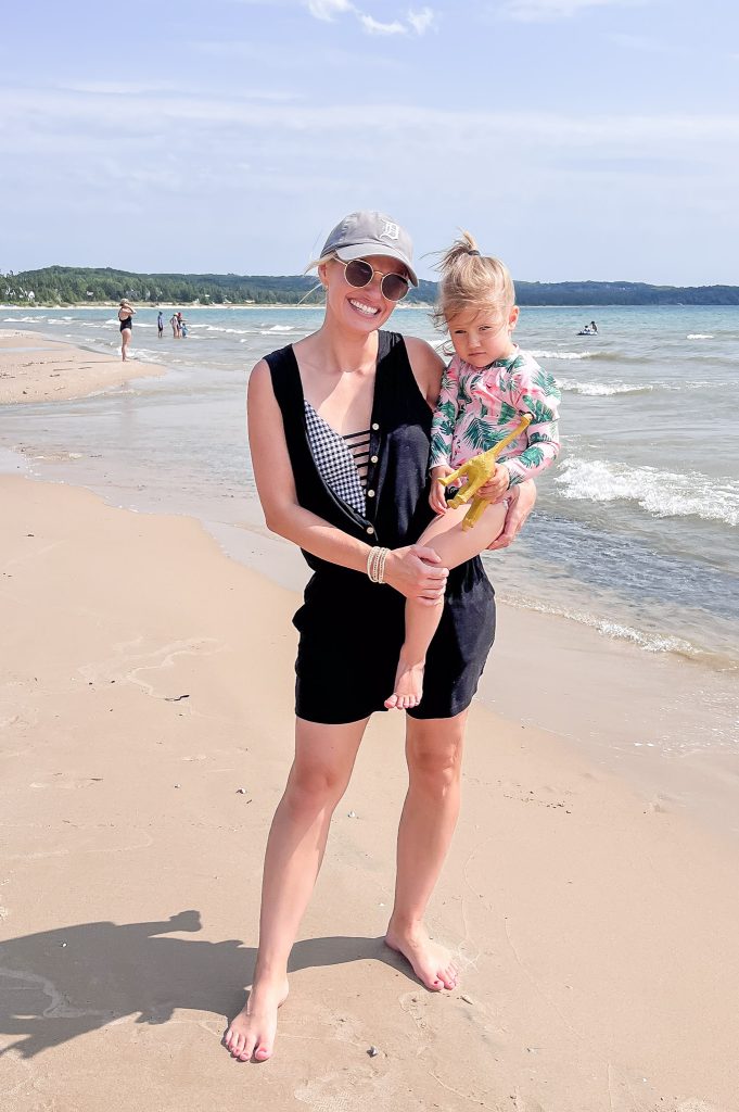Mom beach outfit with toddler