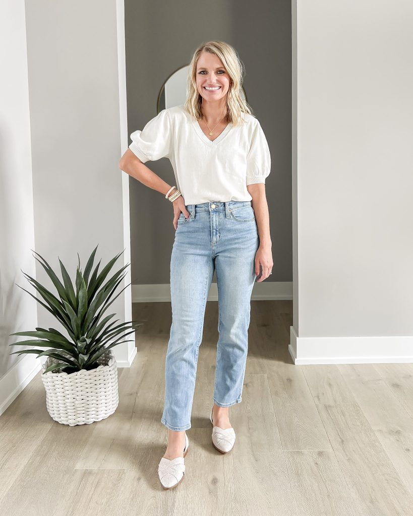 I Tried On 10 PAIRS OF JEANS So You Don't Have To  High Rise Straight Leg  Jeans For Curvy Petites 