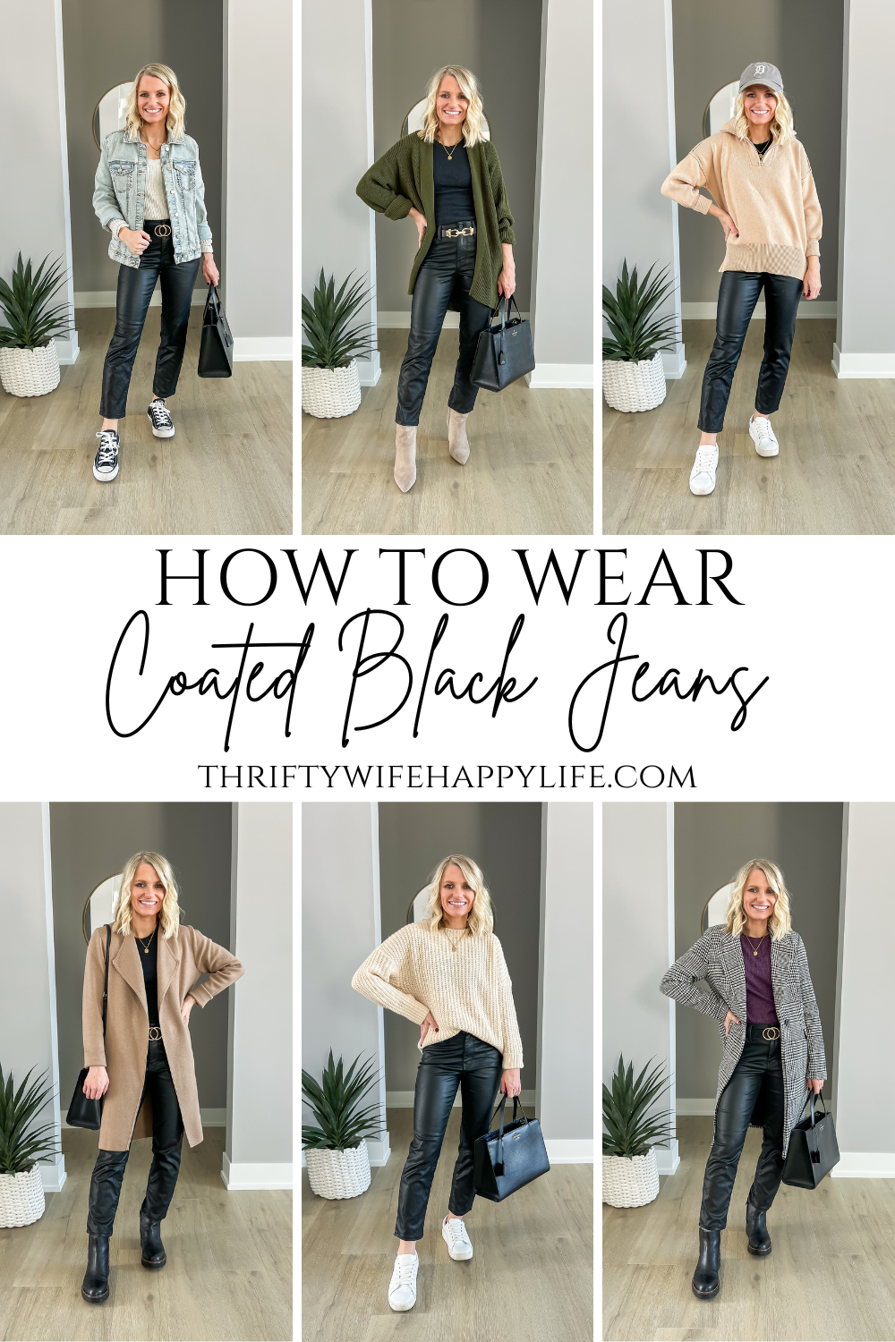 How to Wear Coated Black Jeans All Winter