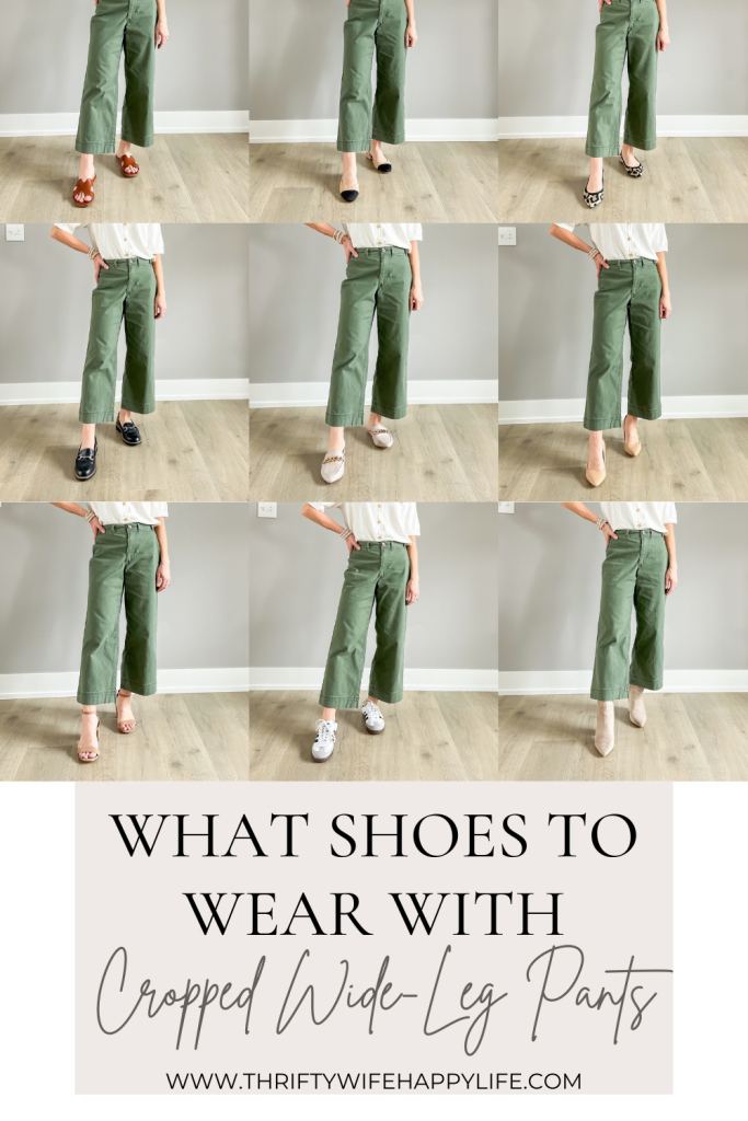 What shoes to wear with cropped wide-leg pants.