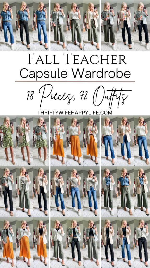 fall teacher capsule wardrobe pinterest pin