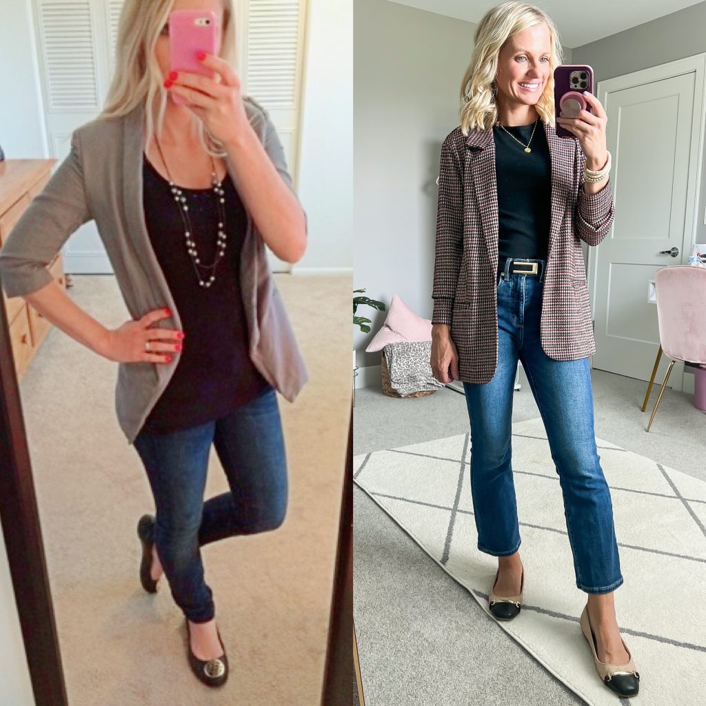 Updating a blazer outfit from 2014.