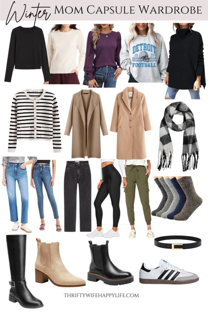 20 piece mom-friendly winter capsule wardrobe