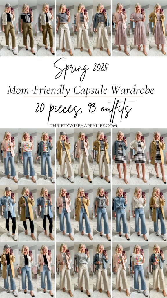 Mom-friendly Spring Capsule Wardrobe Pinterest image