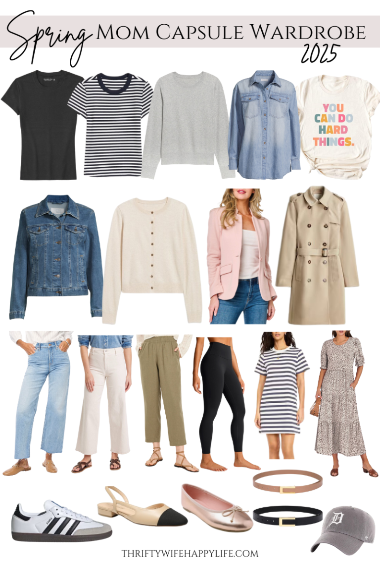 Elevated Mom-Friendly Spring Capsule Wardrobe for 2025 - Thrifty Wife ...