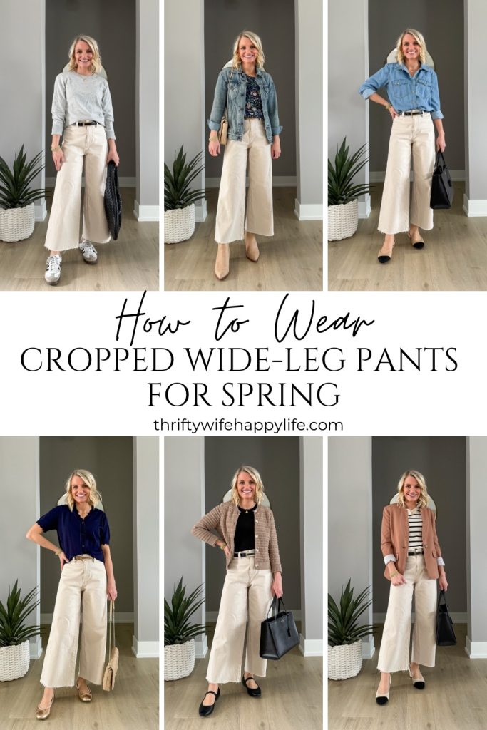 How to Wear Cropped Wide Leg Pants for Spring six outfit ideas