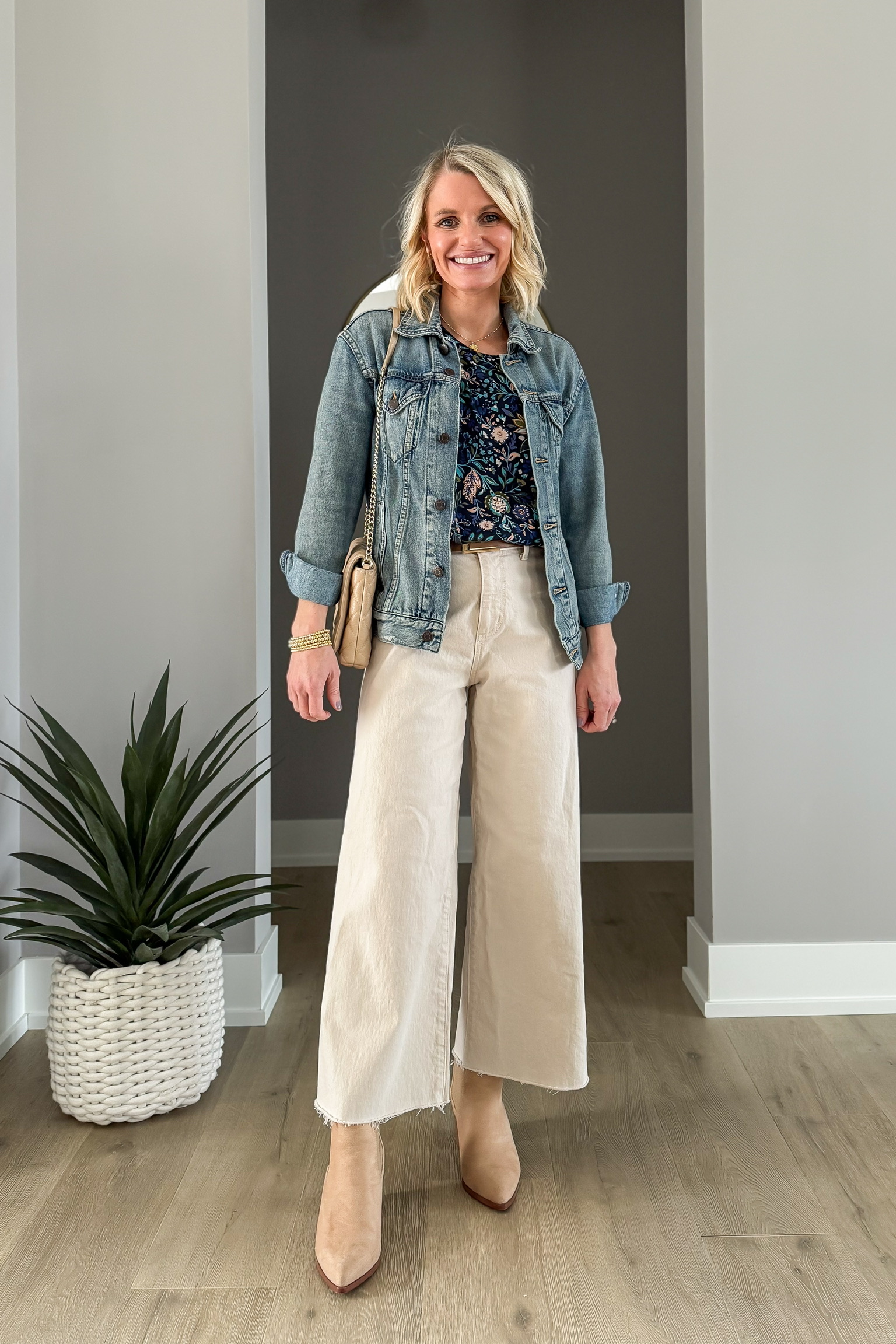 How to Wear Cropped Wide-Leg Jeans for Spring - Thrifty Wife Happy Life
