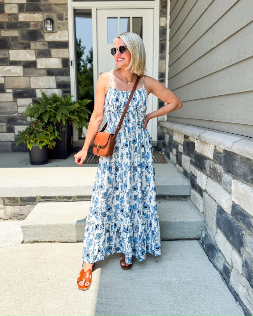 Easy Summer Mom Outfits floral maxi dress