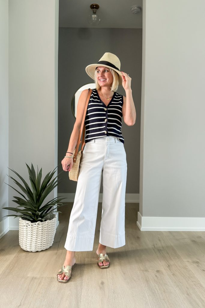 how to wear petite friendly cropped wide leg pants