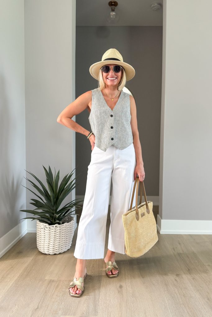 how to wear petite friendly cropped wide leg pants